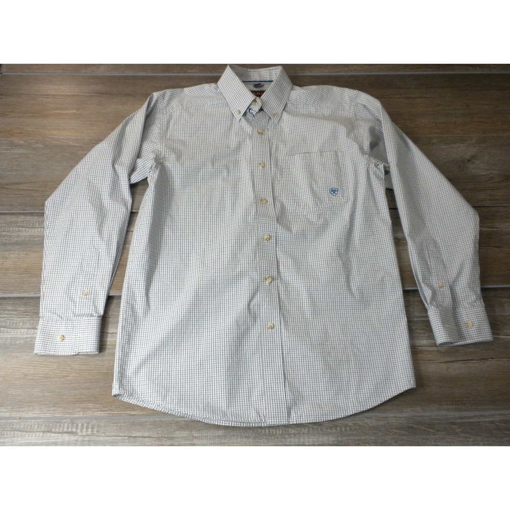 Ariat Pro Series Shirt Mens S Check Button Performance Wicking UV Cowboy Western